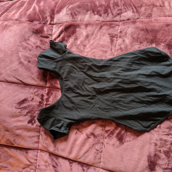 Women's Medium Black Cap Sleeve Leotard - Picture 3 of 6